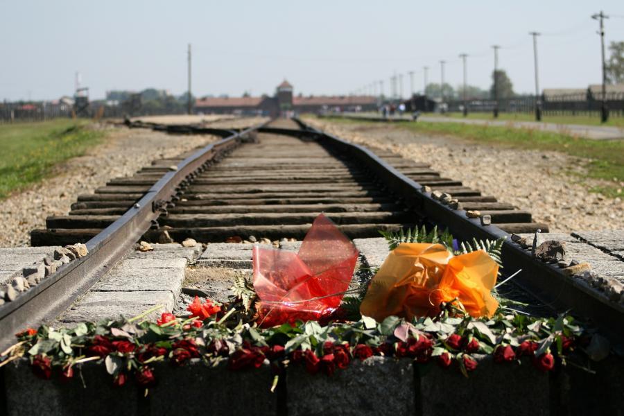 International Holocaust Mindedag: Blomster ved indkørslen til KZ-lejren Auschwitz Birkenau. Foto: Pixabay